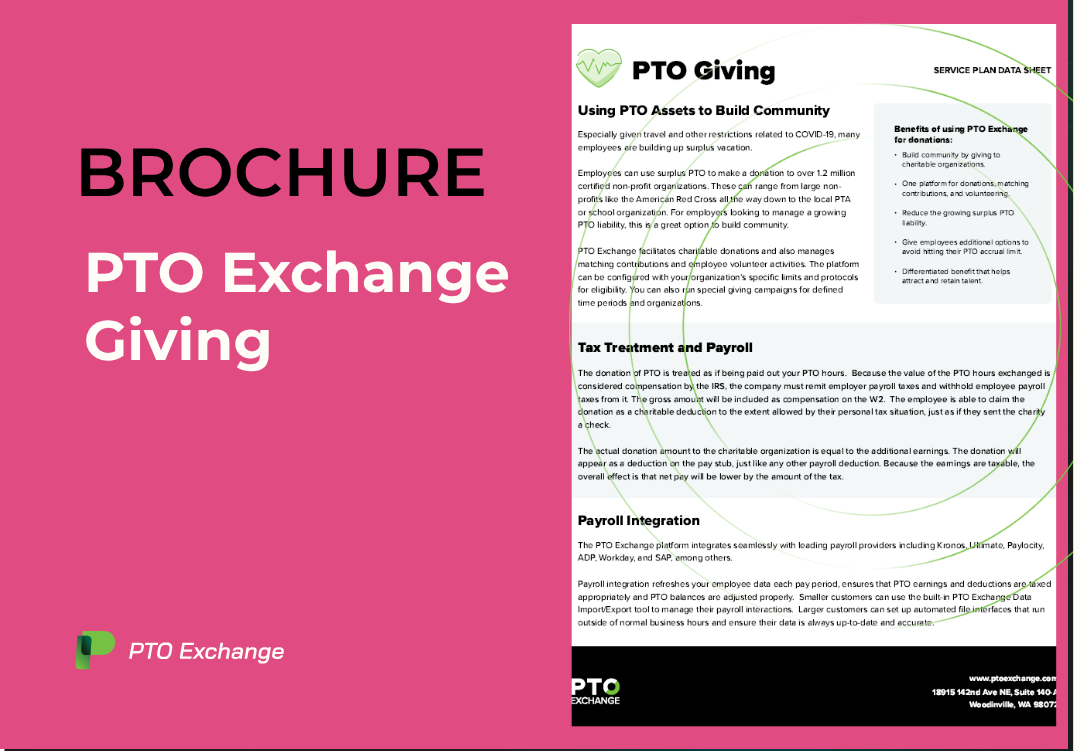 PTO Exchange Giving Brochure